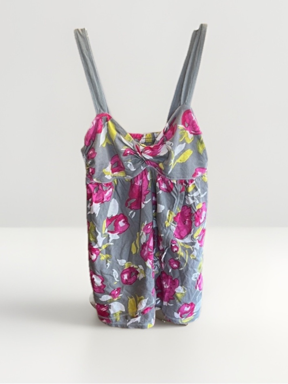 Retro Abercrombie Baby Doll Wrap Knit Floral Flowy Top